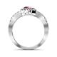 6 - Eleanor Rhodolite Garnet and Diamond Halo Engagement Ring 