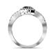 6 - Eleanor Black and White Diamond Halo Engagement Ring 