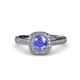 4 - Hain Tanzanite and Diamond Halo Engagement Ring 