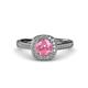 4 - Hain Pink Tourmaline and Diamond Halo Engagement Ring 
