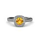 4 - Hain Citrine and Diamond Halo Engagement Ring 