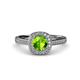 4 - Hain Peridot and Diamond Halo Engagement Ring 
