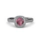 4 - Hain Rhodolite Garnet and Diamond Halo Engagement Ring 