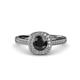 4 - Hain Black and White Diamond Halo Engagement Ring 