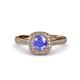 4 - Hain Tanzanite and Diamond Halo Engagement Ring 
