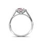 6 - Hain Pink Tourmaline and Diamond Halo Engagement Ring 