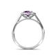 6 - Hain Amethyst and Diamond Halo Engagement Ring 