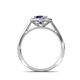 6 - Hain Iolite and Diamond Halo Engagement Ring 