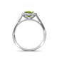 6 - Hain Peridot and Diamond Halo Engagement Ring 