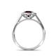 6 - Hain Red Garnet and Diamond Halo Engagement Ring 