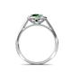 6 - Hain Emerald and Diamond Halo Engagement Ring 