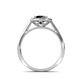 6 - Hain Black and White Diamond Halo Engagement Ring 