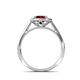 6 - Hain Ruby and Diamond Halo Engagement Ring 