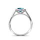 6 - Hain London Blue Topaz and Diamond Halo Engagement Ring 