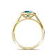 6 - Hain London Blue Topaz and Diamond Halo Engagement Ring 