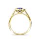 6 - Hain Blue Sapphire and Diamond Halo Engagement Ring 