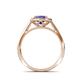 6 - Hain Blue Sapphire and Diamond Halo Engagement Ring 