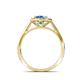 6 - Hain Blue Topaz and Diamond Halo Engagement Ring 
