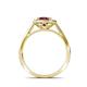 6 - Hain Rhodolite Garnet and Diamond Halo Engagement Ring 