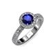 3 - Nora Blue Sapphire and Diamond Halo Engagement Ring 