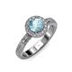 3 - Nora Aquamarine and Diamond Halo Engagement Ring 