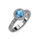 3 - Nora Blue Topaz and Diamond Halo Engagement Ring 