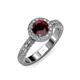 3 - Nora Red Garnet and Diamond Halo Engagement Ring 