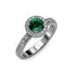 3 - Nora Emerald and Diamond Halo Engagement Ring 