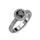 3 - Nora Black and White Diamond Halo Engagement Ring 