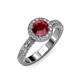 3 - Nora Ruby and Diamond Halo Engagement Ring 