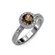 3 - Nora Smoky Quartz and Diamond Halo Engagement Ring 