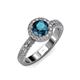 3 - Nora Blue and White Diamond Halo Engagement Ring 