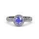 4 - Nora Tanzanite and Diamond Halo Engagement Ring 
