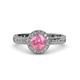 4 - Nora Pink Tourmaline and Diamond Halo Engagement Ring 