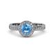 4 - Nora Blue Topaz and Diamond Halo Engagement Ring 