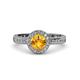 4 - Nora Citrine and Diamond Halo Engagement Ring 