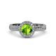 4 - Nora Peridot and Diamond Halo Engagement Ring 