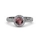 4 - Nora Rhodolite Garnet and Diamond Halo Engagement Ring 
