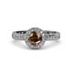 4 - Nora Smoky Quartz and Diamond Halo Engagement Ring 
