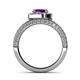 5 - Nora Amethyst and Diamond Halo Engagement Ring 