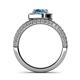 5 - Nora Blue Topaz and Diamond Halo Engagement Ring 