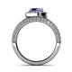 5 - Nora Iolite and Diamond Halo Engagement Ring 