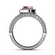 5 - Nora Rhodolite Garnet and Diamond Halo Engagement Ring 