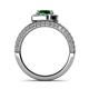 5 - Nora Emerald and Diamond Halo Engagement Ring 