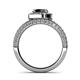 5 - Nora Black and White Diamond Halo Engagement Ring 