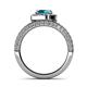 5 - Nora London Blue Topaz and Diamond Halo Engagement Ring 