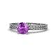 1 - Janina Classic Amethyst Solitaire Engagement Ring 