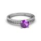 3 - Janina Classic Amethyst Solitaire Engagement Ring 