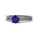 1 - Florian Classic 6.00 mm Round Blue Sapphire Solitaire Engagement Ring 