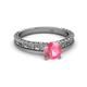 4 - Florian Classic 6.50 mm Round Pink Tourmaline Solitaire Engagement Ring 